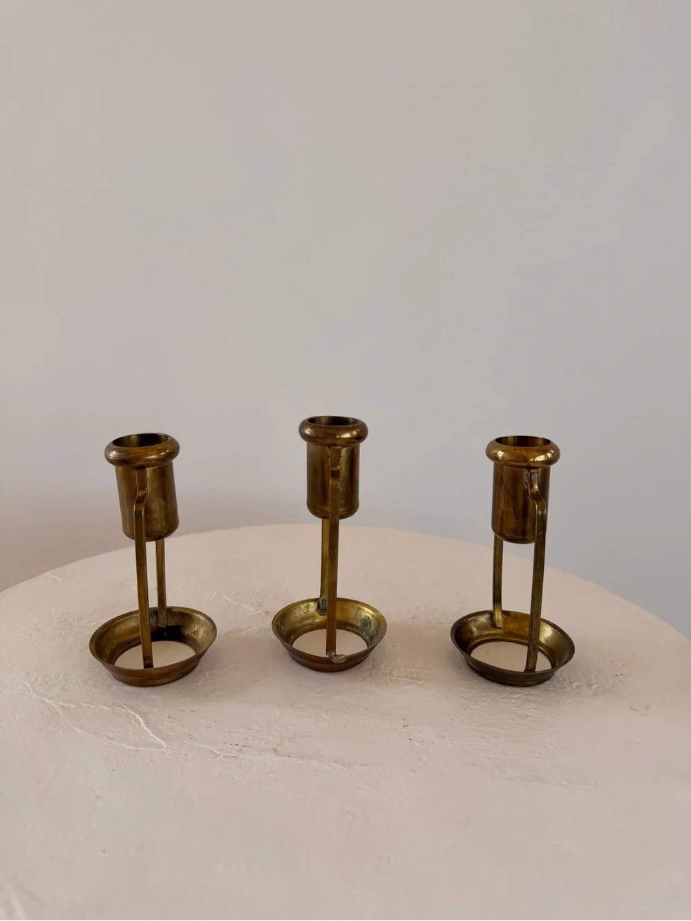VINTAGE BRASS CANDLE-HOLDERS SWING HANDLE LANTERNS BOHO NAUTICAL MID-CENTURY EUC